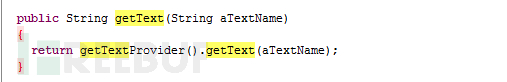 getText(StringaTextName) 方法的代码