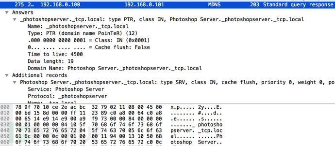 通过49494端口扫描或组播DNS"_photoshopserver.tcp"抓包