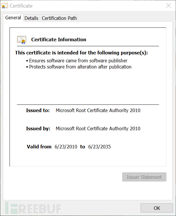 Win10S中几乎所有签名文件的root证书