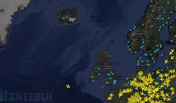2010年4月15日（星期四）冰岛火山爆发后ADS-B数据