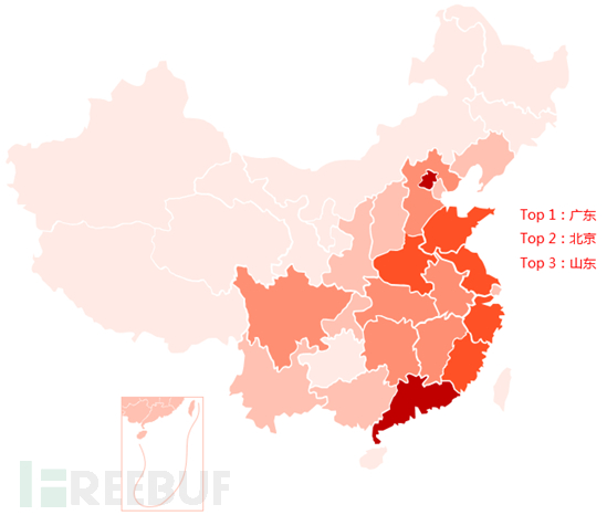 全国刷量人员地域分布