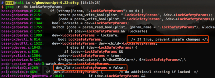 PoC中某条PostScript语句解析时导致了这个改变