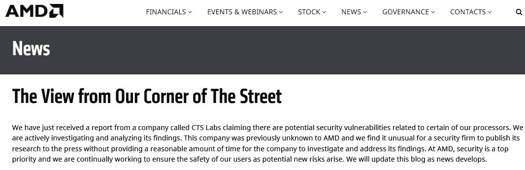 CTS-Labs披露AMD CPU重大漏洞，阴谋、炒作或真有干货？-第9张图片-网盾网络安全培训