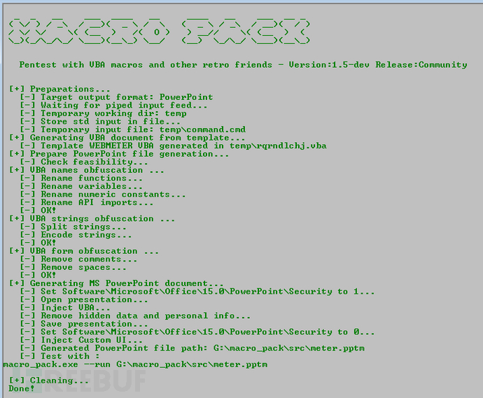 macro_pack：一款用于自动化混淆和生成Office文档等文件格式的工具