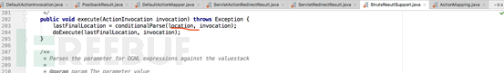 跟踪ServletActionResult类中的super.execute