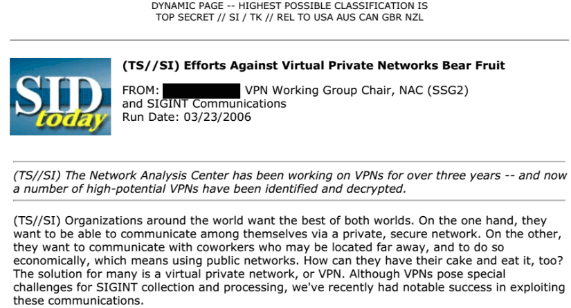 曝光！NSA曾成功入侵渗透某些“高价值”目标机构加密VPN网络-第3张图片-网盾网络安全培训