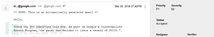 价值3133.7美金的谷歌（Google）存储型XSS漏洞