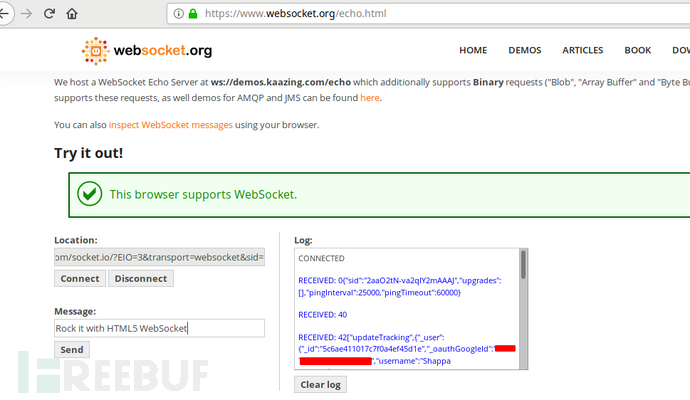 利用跨站WebSocket劫持（CSWH）实现账户劫持