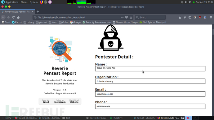 Reverie:一款针对Parrot Linux的自动化渗透测试工具