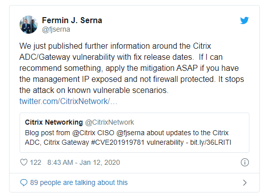 席卷全球158国的Citrix高危漏洞正被利用，有黑客组织安置“独家”后门-第6张图片-网盾网络安全培训