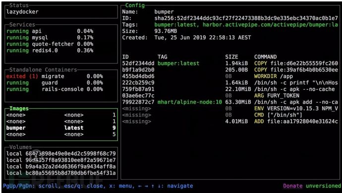 Lazydocker:一款功能强大的Docker管理套件-码农之家