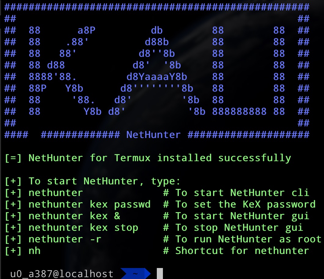 how to stop kali nethunter in termux