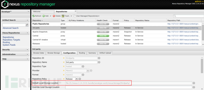 Nexus Repository Manager 2.x命令注入漏洞 (CVE-2019-5475) 两次绕过