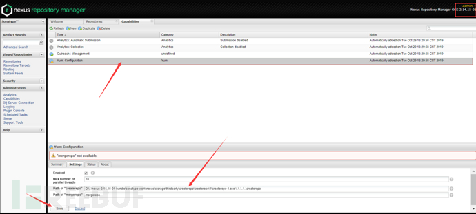 Nexus Repository Manager 2.x命令注入漏洞 (CVE-2019-5475) 两次绕过