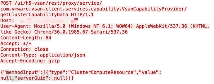 Figure 8. VMware vCenter Server remote code execution vulnerability checker.
