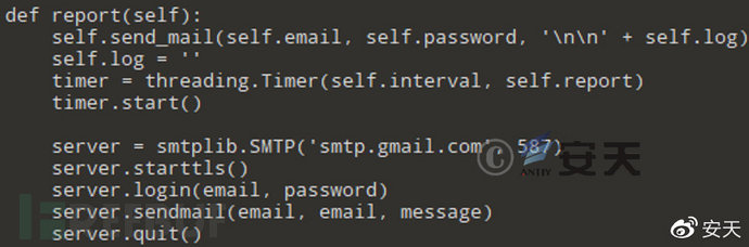 图 2-52将键盘记录日志发送至攻击者Gmail邮箱