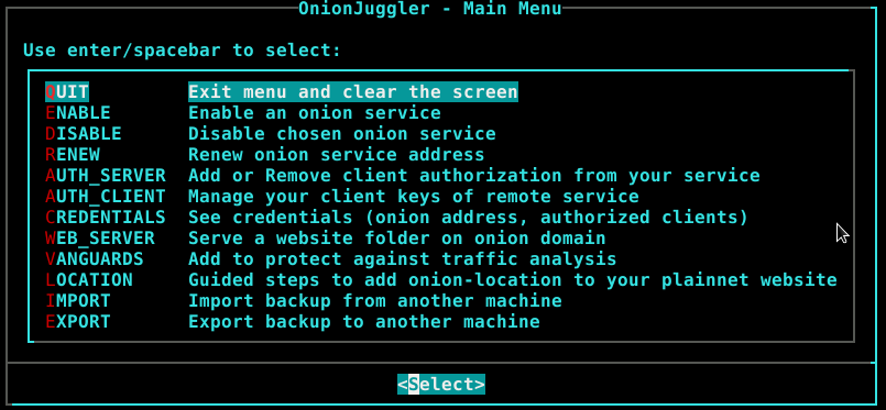如何使用OnionJuggler在类Unix系统上通过命令行管理你的Onion服务-第3张图片-网盾网络安全培训
