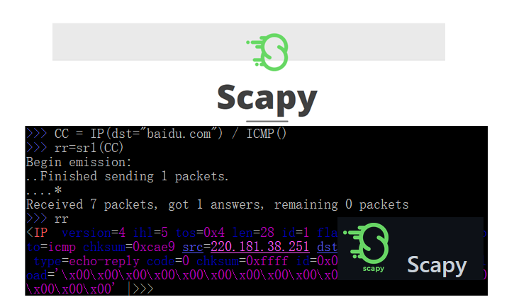 Scapy：用Python编写自己的网络抓包工具-第1张图片-网盾网络安全培训