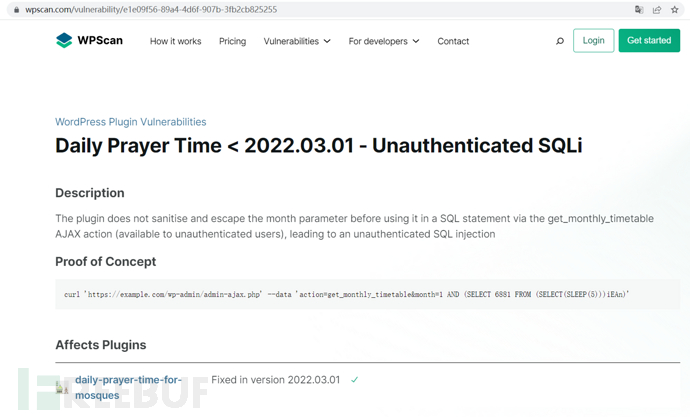 WordPress Daily Prayer Time Plugin SQL CVE 2022 0785 FreeBuf wordpress-daily-prayer-time-plugin-sql-cve-2022-0785-freebuf