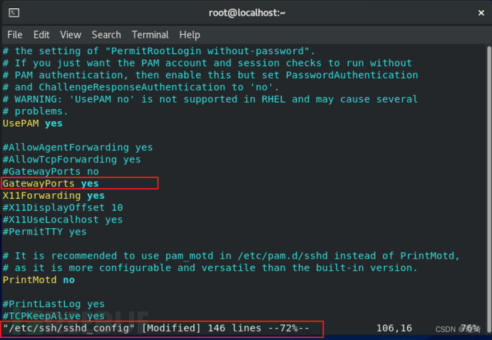 centos-sshd-gatewayports