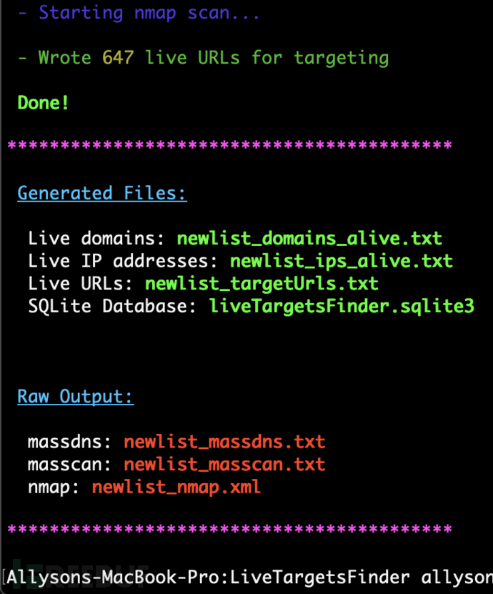 如何使用LiveTargetsFinder生成实时活动主机URL列表 