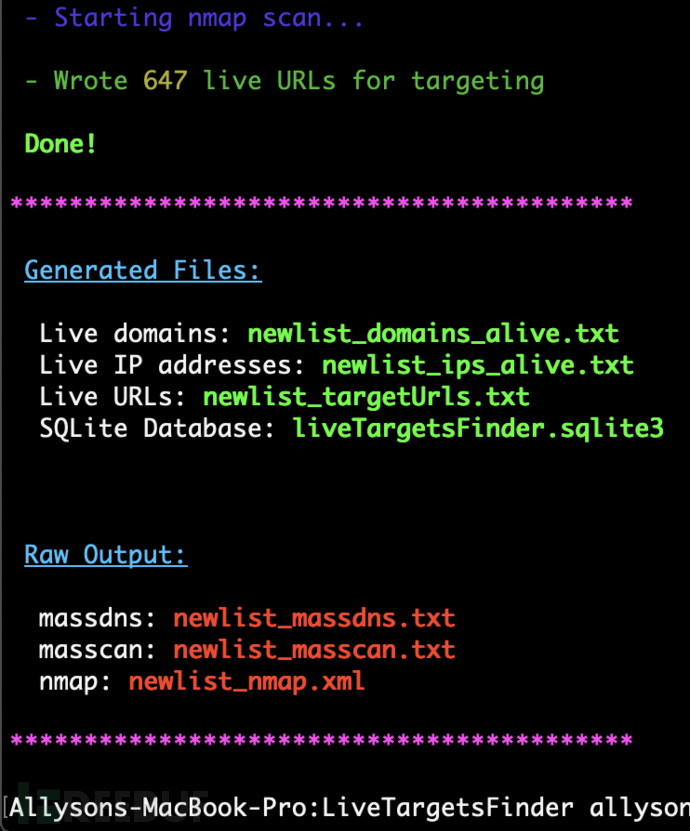 如何使用LiveTargetsFinder生成实时活动主机URL列表