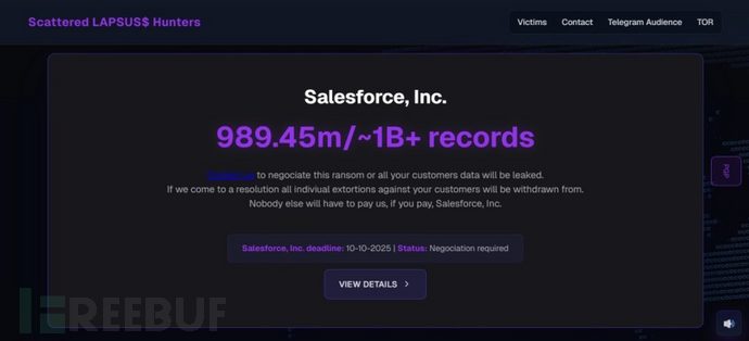Scattered LAPSUS$ Hunters宣称入侵Salesforce