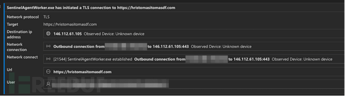 SentinelAgentWorker连接恶意域名(来源:Reliaquest)