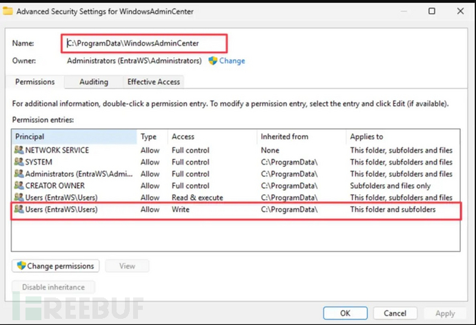 Advanced security settings for WAC