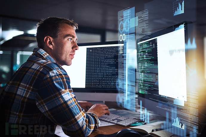 程序员在夜间工作